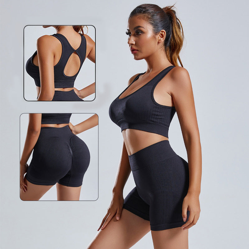 2-Piece Seamless Yoga Set – Vest & Shorts Tracksuit