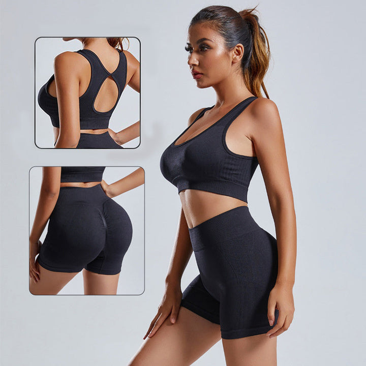 2-Piece Seamless Yoga Set – Vest & Shorts Tracksuit