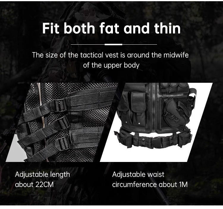 Tactical Grid Vest – 6000D Nylon Multi-Pocket Hunting Vest