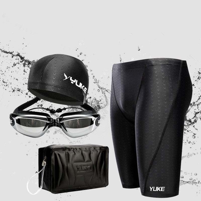 Men's Swim Cap & Goggles Set – Waterproof Training Gear