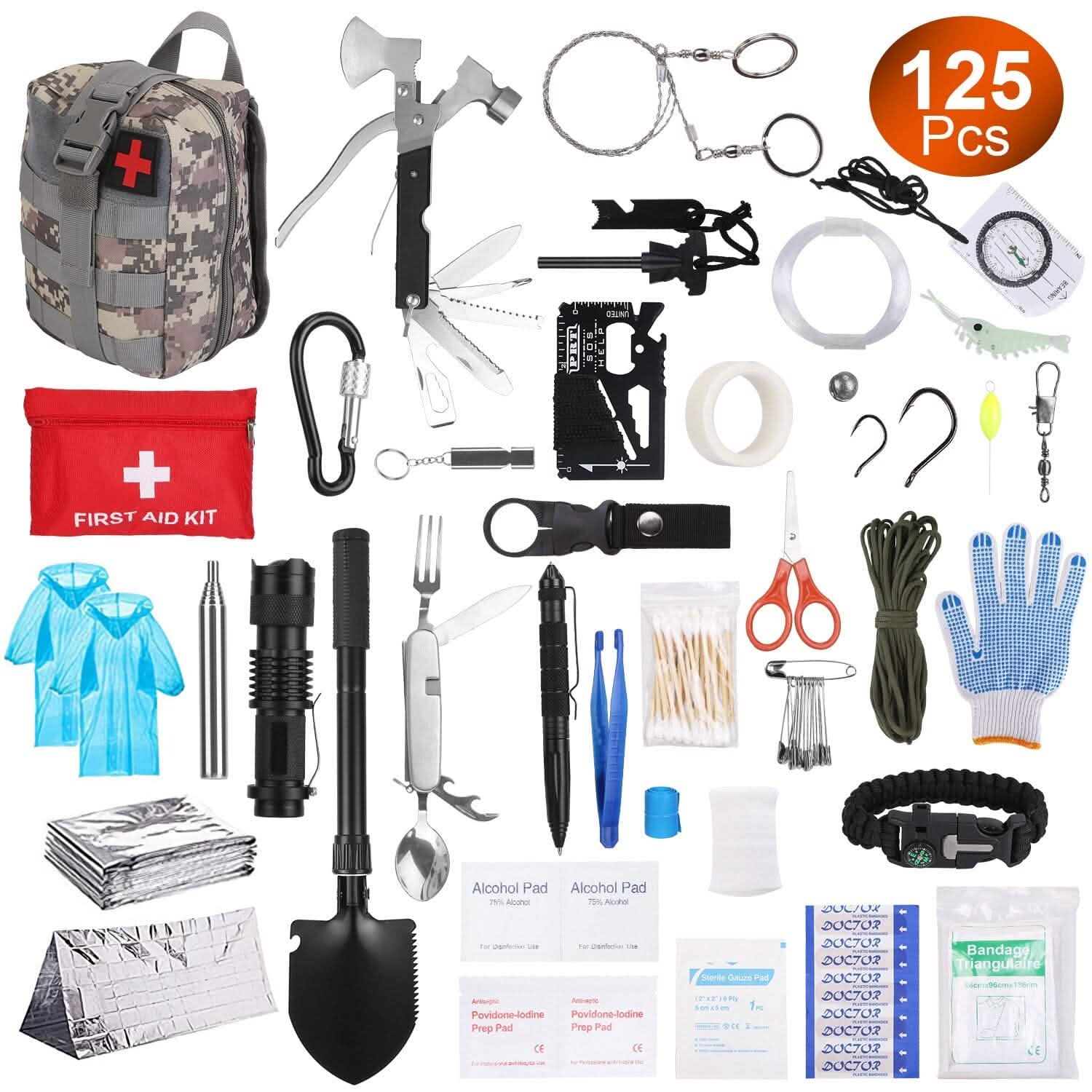 125-Piece Emergency Survival Kit – Tactical Outdoor Gear