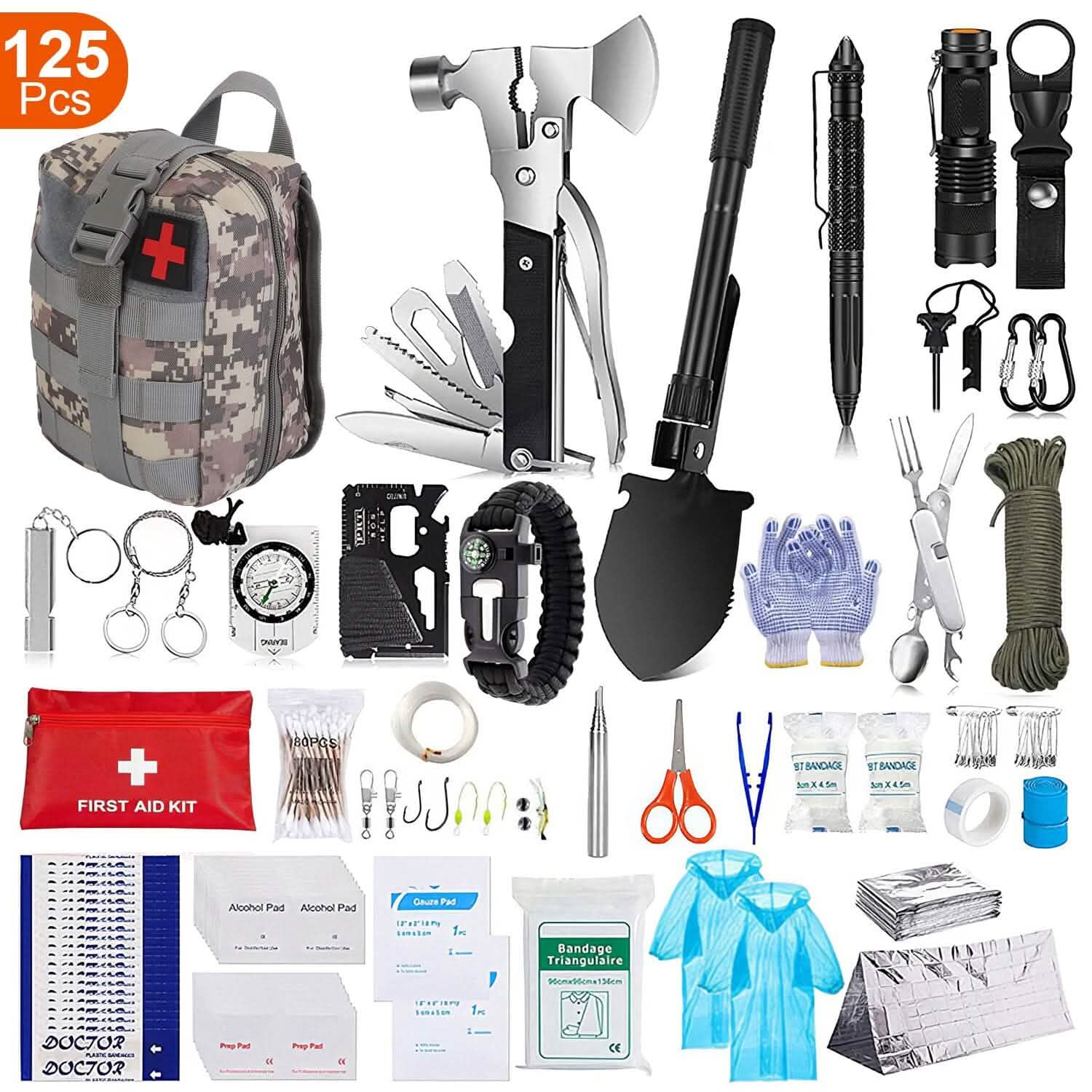 125-Piece Emergency Survival Kit – Tactical Outdoor Gear