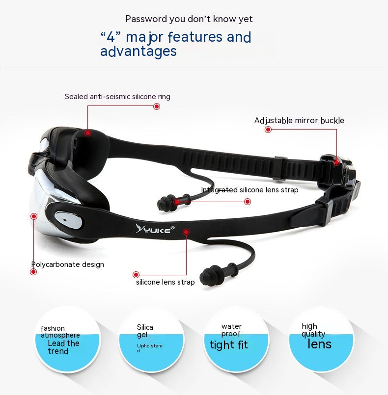 Men's Swim Cap & Goggles Set – Waterproof Training Gear