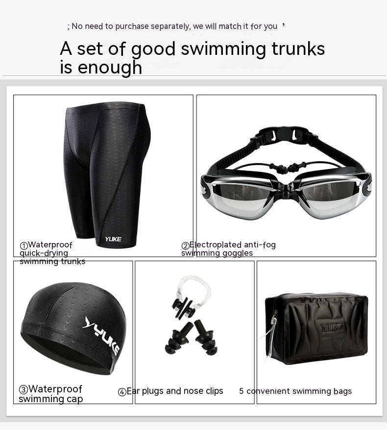 Men's Swim Cap & Goggles Set – Waterproof Training Gear
