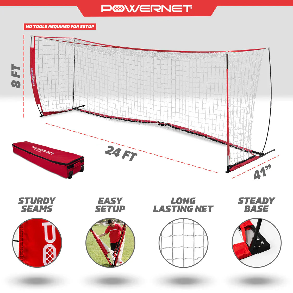 Powernet Portable 24x8 FT Soccer Goal
