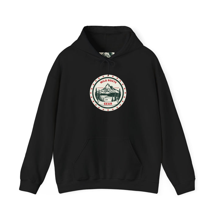 Adventure Bear Hoodie — Scenic Mountain Camp Graphic Sweatshirt