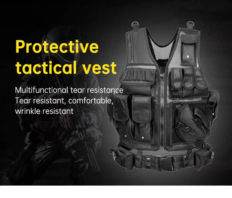 Tactical Grid Vest – 6000D Nylon Multi-Pocket Hunting Vest