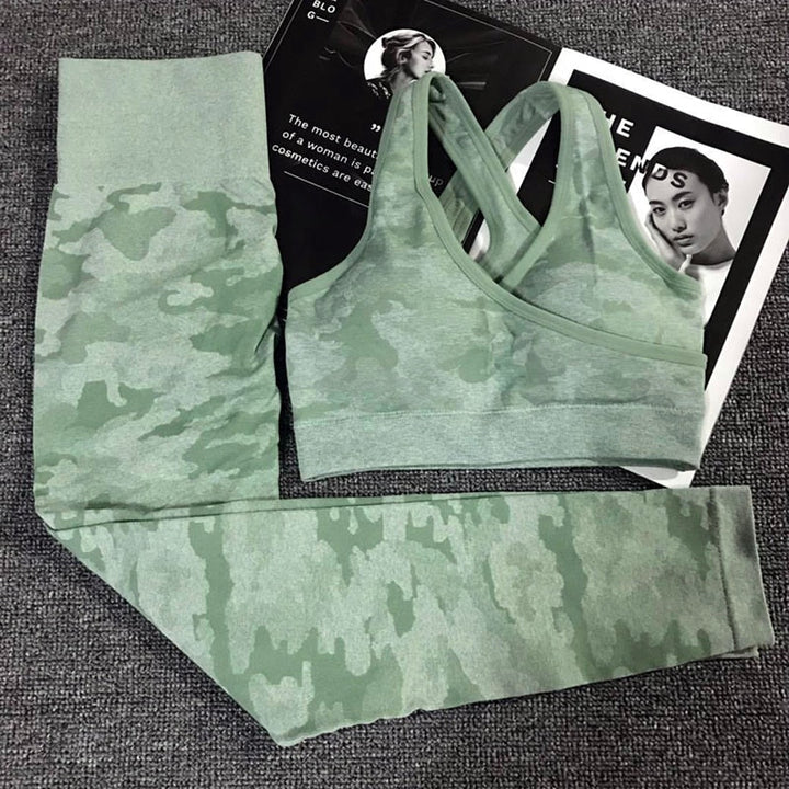 2-Piece Camo Yoga Set – Sports Bra & Leggings