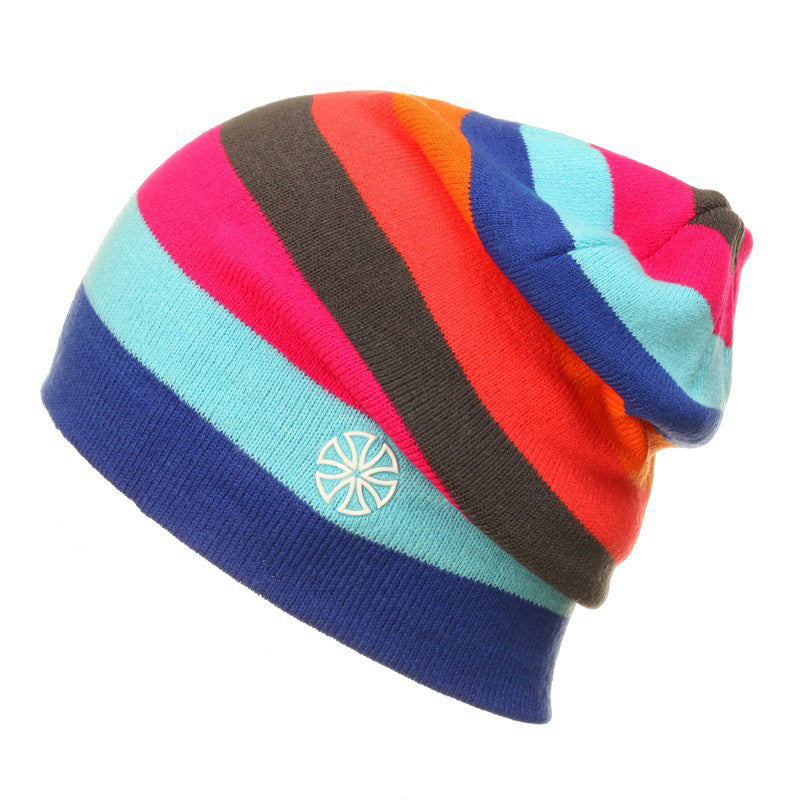 Outdoor Striped Knitted Beanie – Ski & Casual Cap
