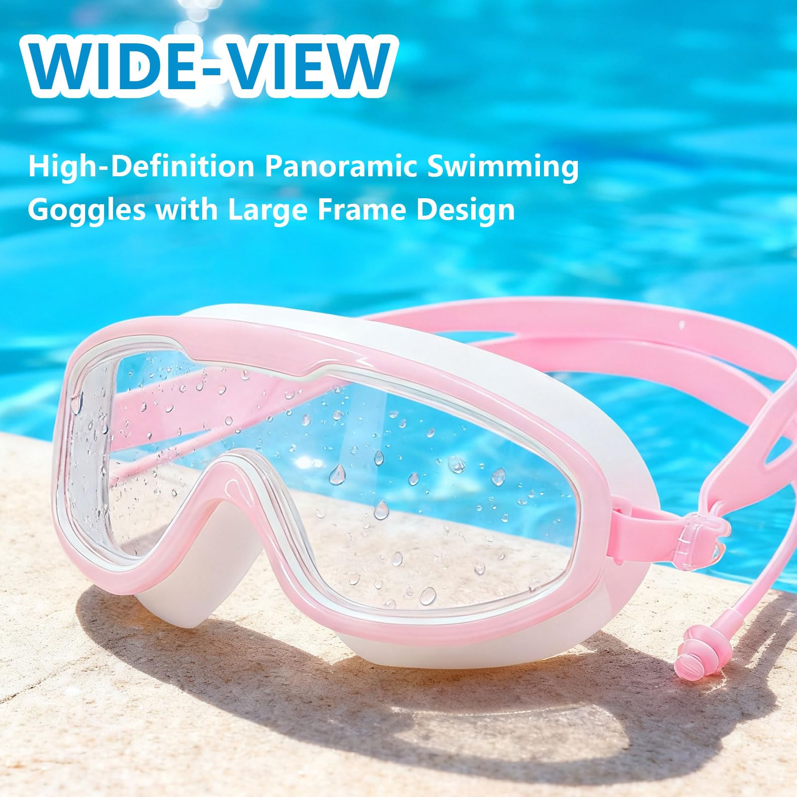 Adult Swim Goggles 2-Pack – Anti-Fog, Leak-Proof with Ear Plugs
