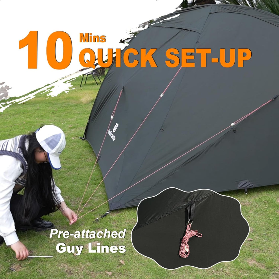 Umbrauto 4 Person Ultralight Camping Tent Waterproof 3-Season Dome Tent for Hiking, Backpacking & Outdoor Adventure