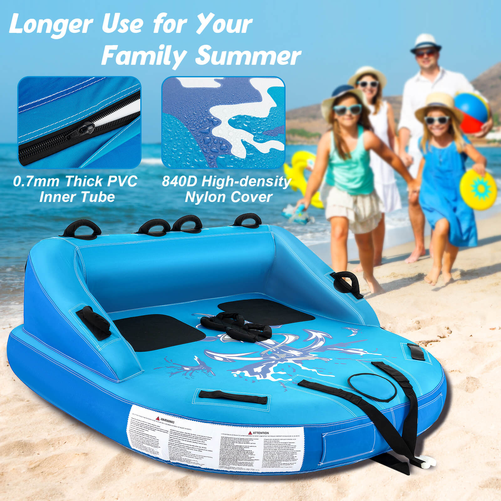 2 Person Water Sport Inflatable Towable Tubes for Boating