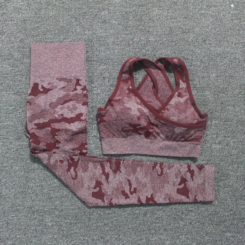 2-Piece Camo Yoga Set – Sports Bra & Leggings