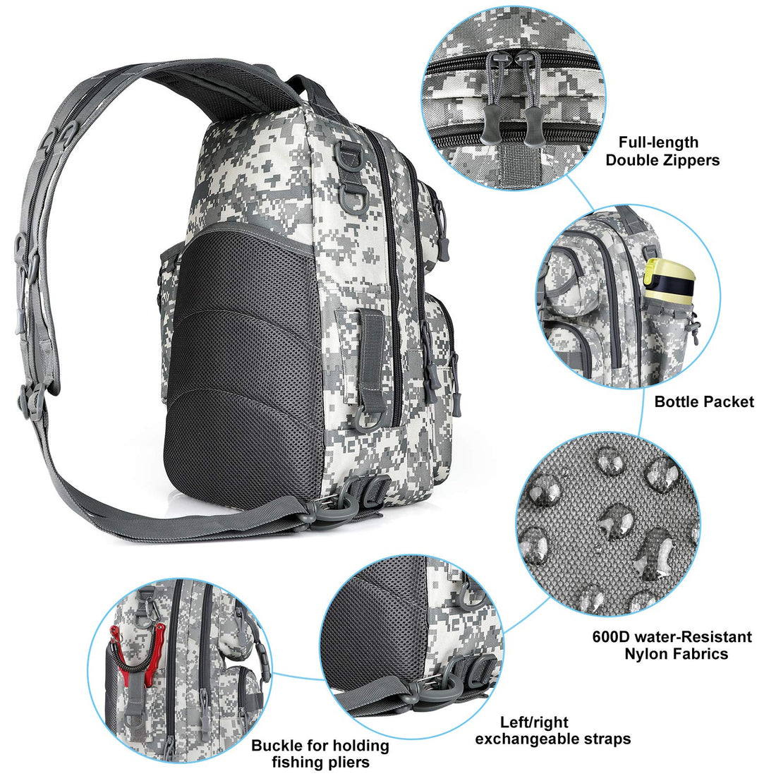 PLUSINNO Fishing Backpack with Fishing Rod and Reel Combos Tackle Boxes, Waterproof Tackle Backpack for Fishing Gear with Rod Holder, Fishing Gifts for Men with Fishing Tool Kit...