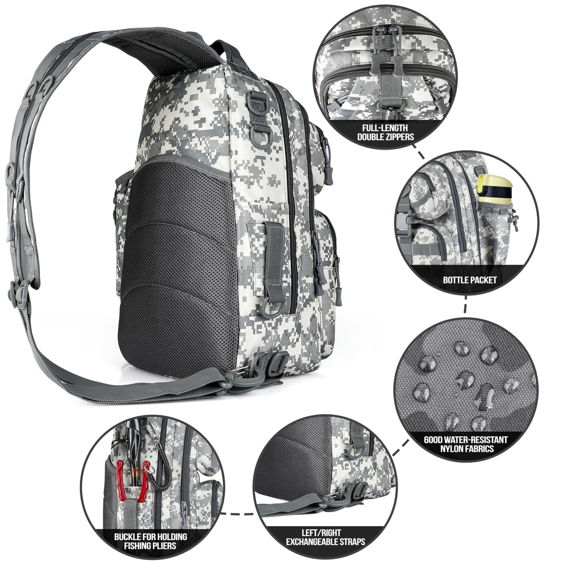 PLUSINNO Fishing Backpack with Fishing Rod and Reel Combos Tackle Boxes, Waterproof Tackle Backpack for Fishing Gear with Rod Holder, Fishing Gifts for Men with Fishing Tool Kit...