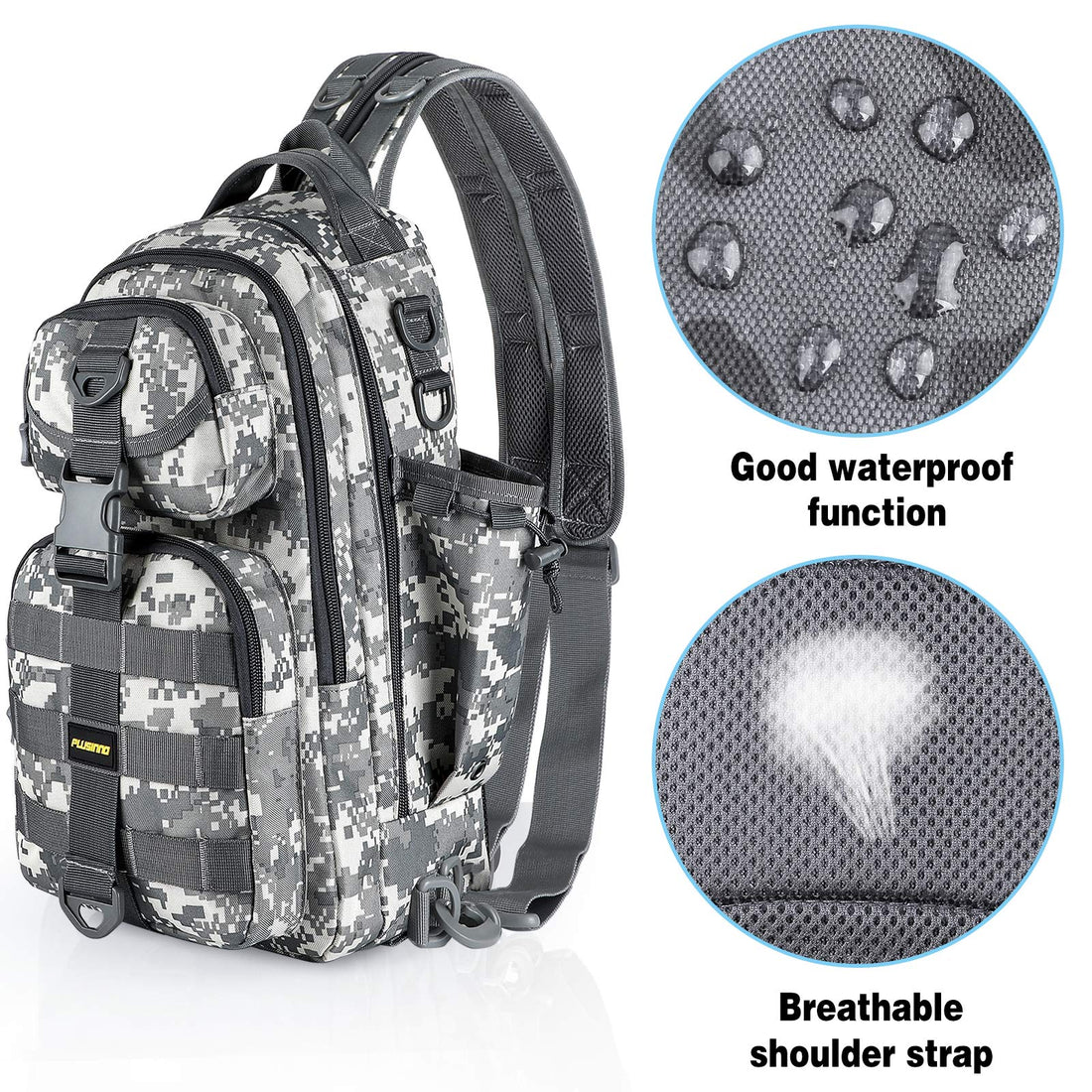 PLUSINNO Fishing Backpack with Fishing Rod and Reel Combos Tackle Boxes, Waterproof Tackle Backpack for Fishing Gear with Rod Holder, Fishing Gifts for Men with Fishing Tool Kit...