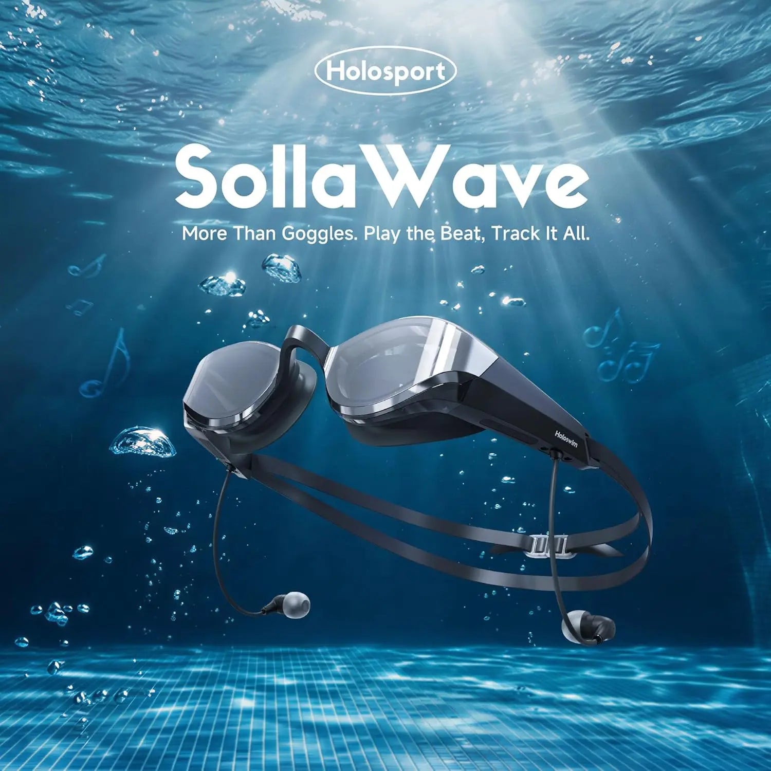 SollaWave AI Music Smart Swim Goggles