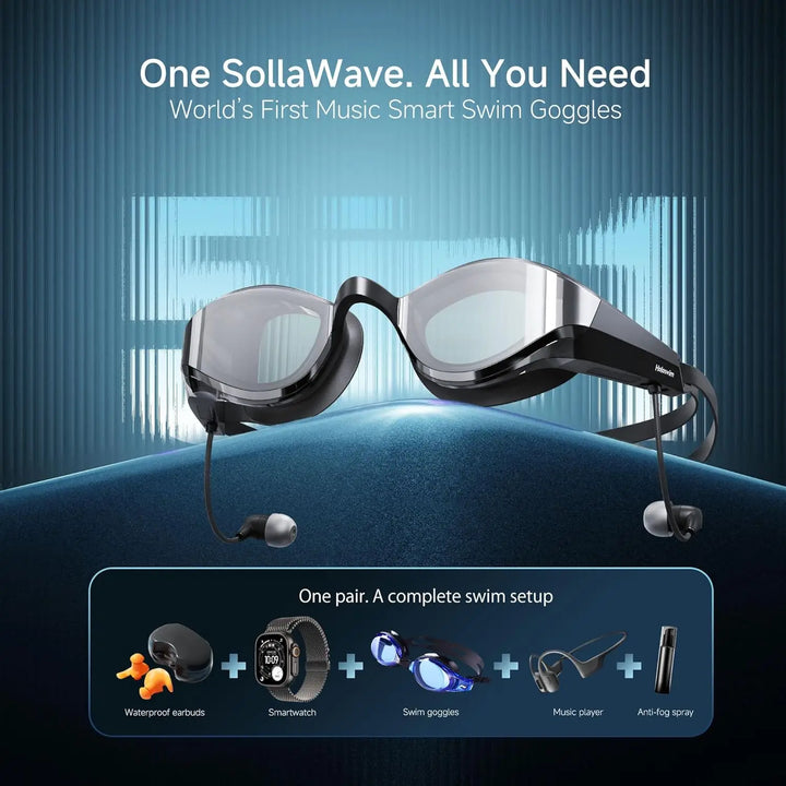 SollaWave AI Music Smart Swim Goggles