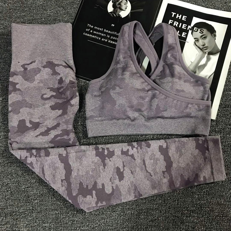 2-Piece Camo Yoga Set – Sports Bra & Leggings