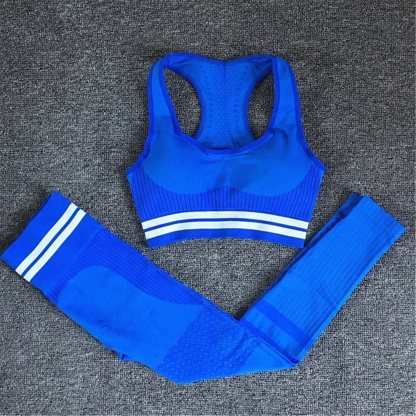 Seamless Yoga Set – High Waist Leggings & Sports Bra