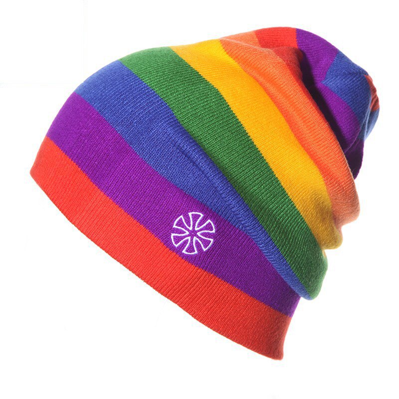 Outdoor Striped Knitted Beanie – Ski & Casual Cap
