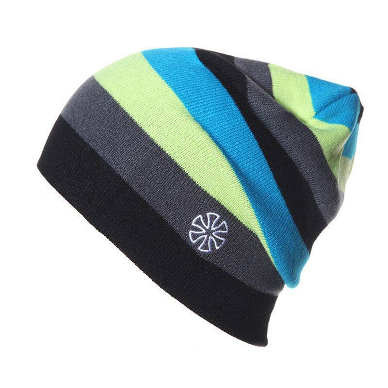 Outdoor Striped Knitted Beanie – Ski & Casual Cap