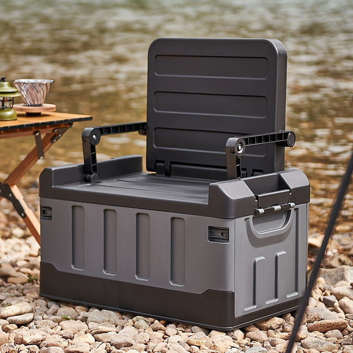 Foldable Camping Stool with Backrest & Storage Bag Portable Fishing Seat Outdoor Chair