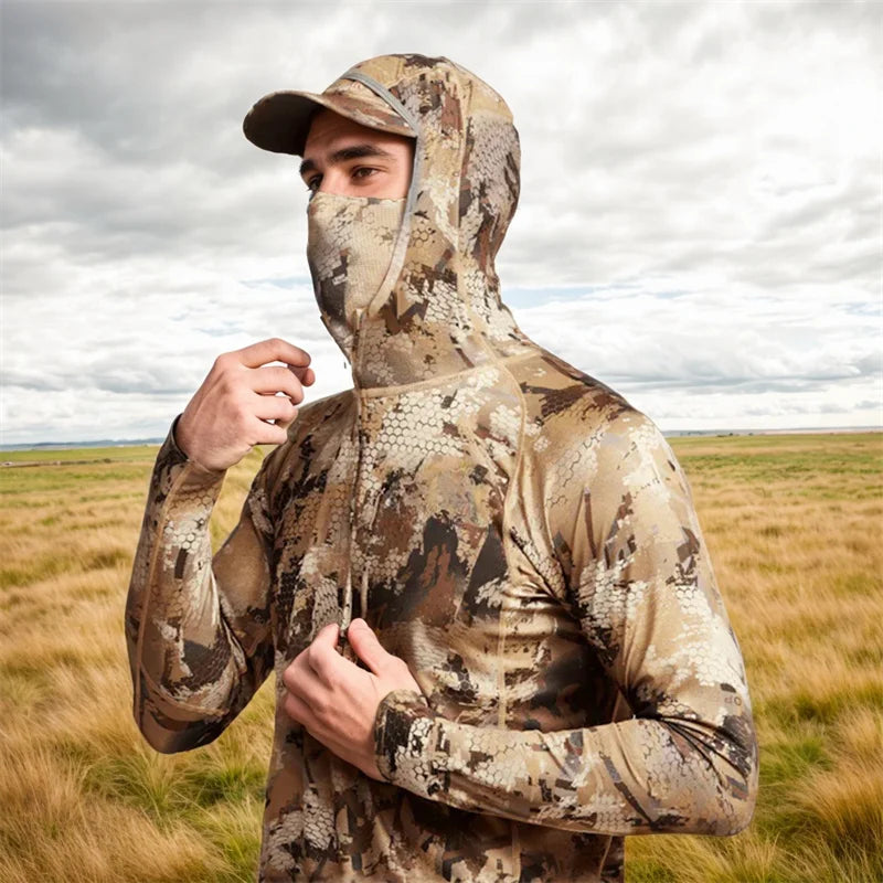 Core Lightweight Camouflage Hoodie Pullover Mask T-Shirt