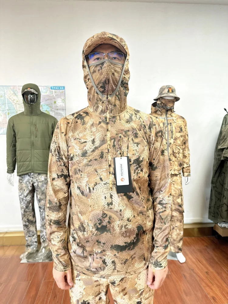 Core Lightweight Camouflage Hoodie Pullover Mask T-Shirt
