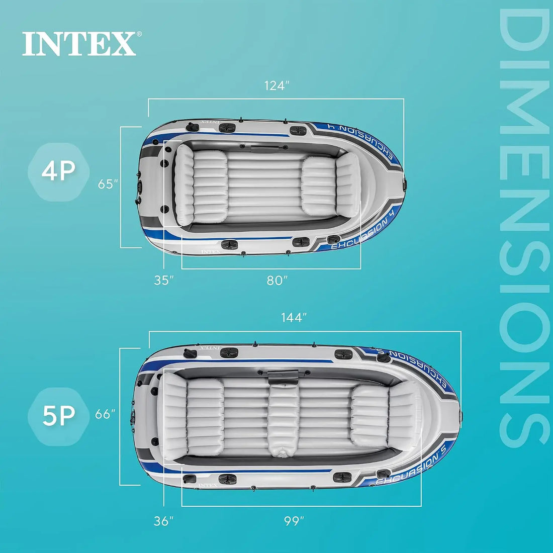 Intex Excursion 4 Inflatable Raft Set