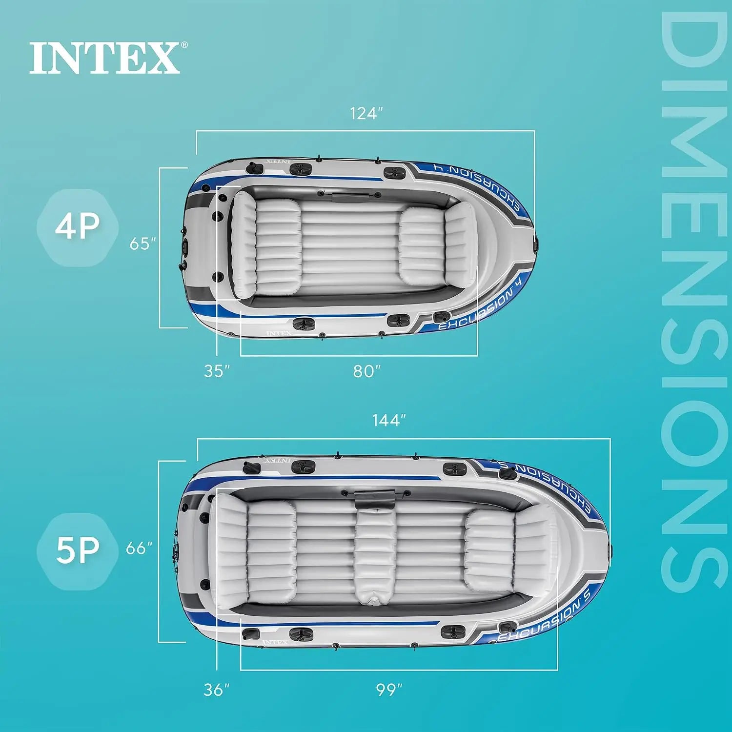 Intex Excursion 4 Inflatable Raft Set
