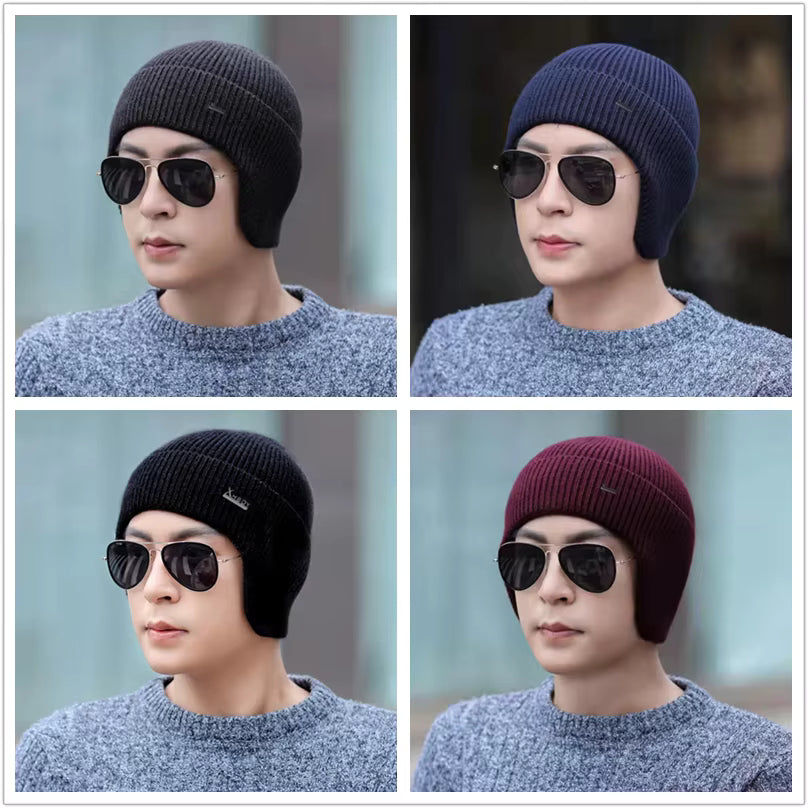 Fleece-Lined Earflap Cap – Warm Winter Outdoor Beanie