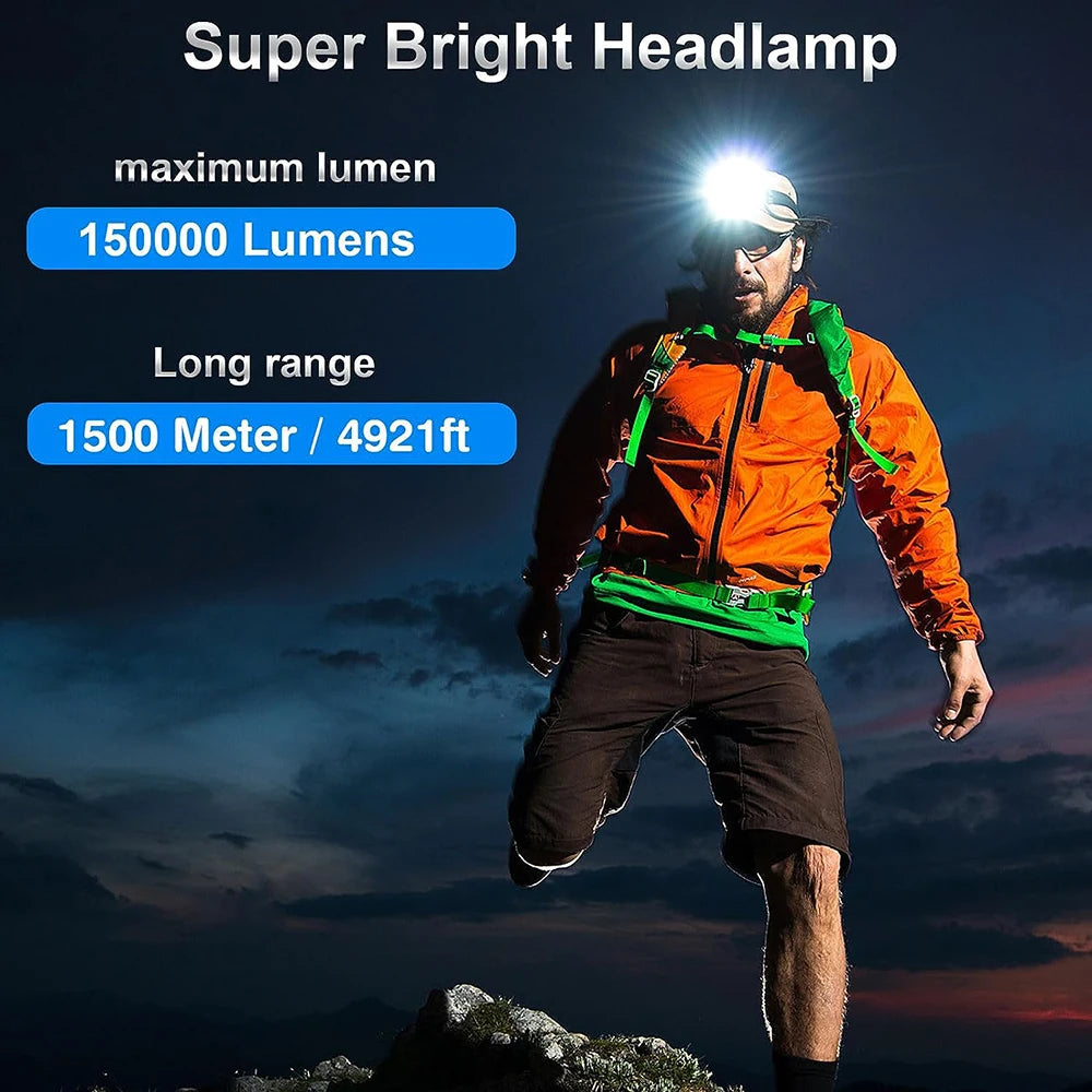 1000W Led Sensor Head Flashlight
