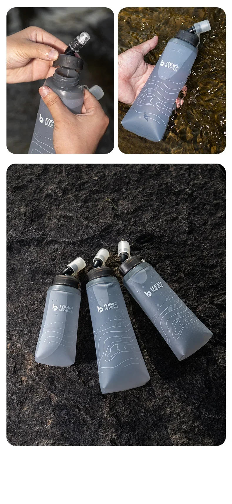 MAP BROTHER S005 250ml 420ml 500ml Soft Flask Folding Water Bottle