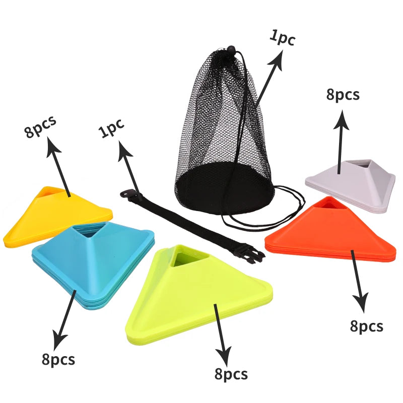 20PCS 40PCS Sports Agility Training Cone Portable Equipment for Kids Adult