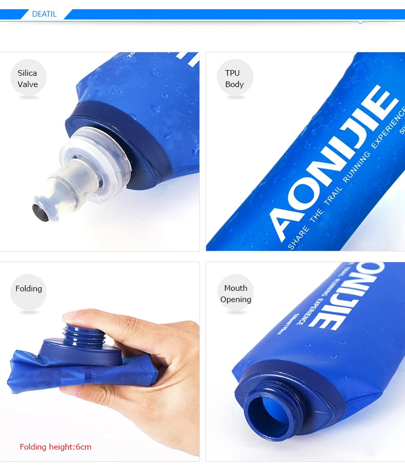 AONIJIE SD09 SD10 250ml 500ml Soft Flask Folding Collapsible Water Bottle