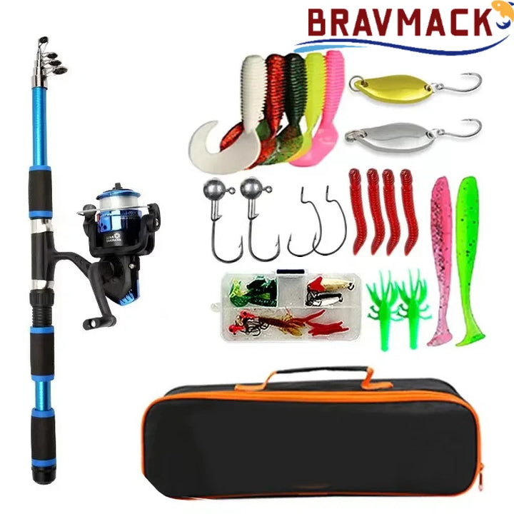 BRAVMACK Travel Telescopic Fishing Rod Full Kit