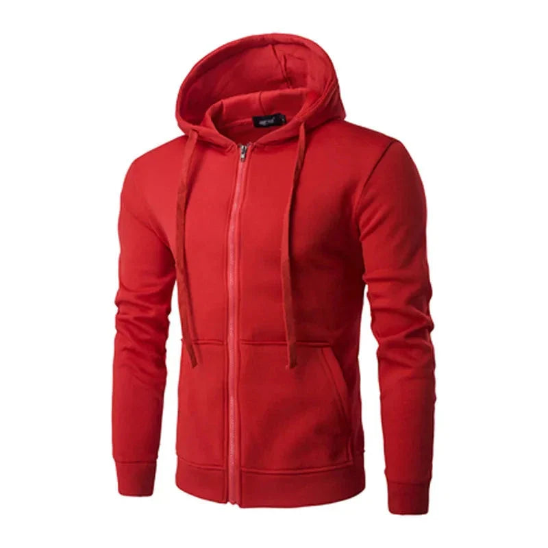 Men’s Autumn Zipper Hoodie – Slim Fit Long Sleeve Casual Sweatshirt Jacket
