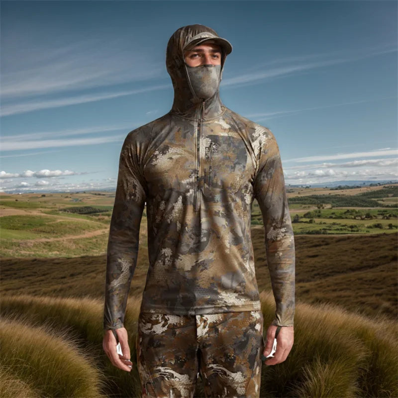 Core Lightweight Camouflage Hoodie Pullover Mask T-Shirt