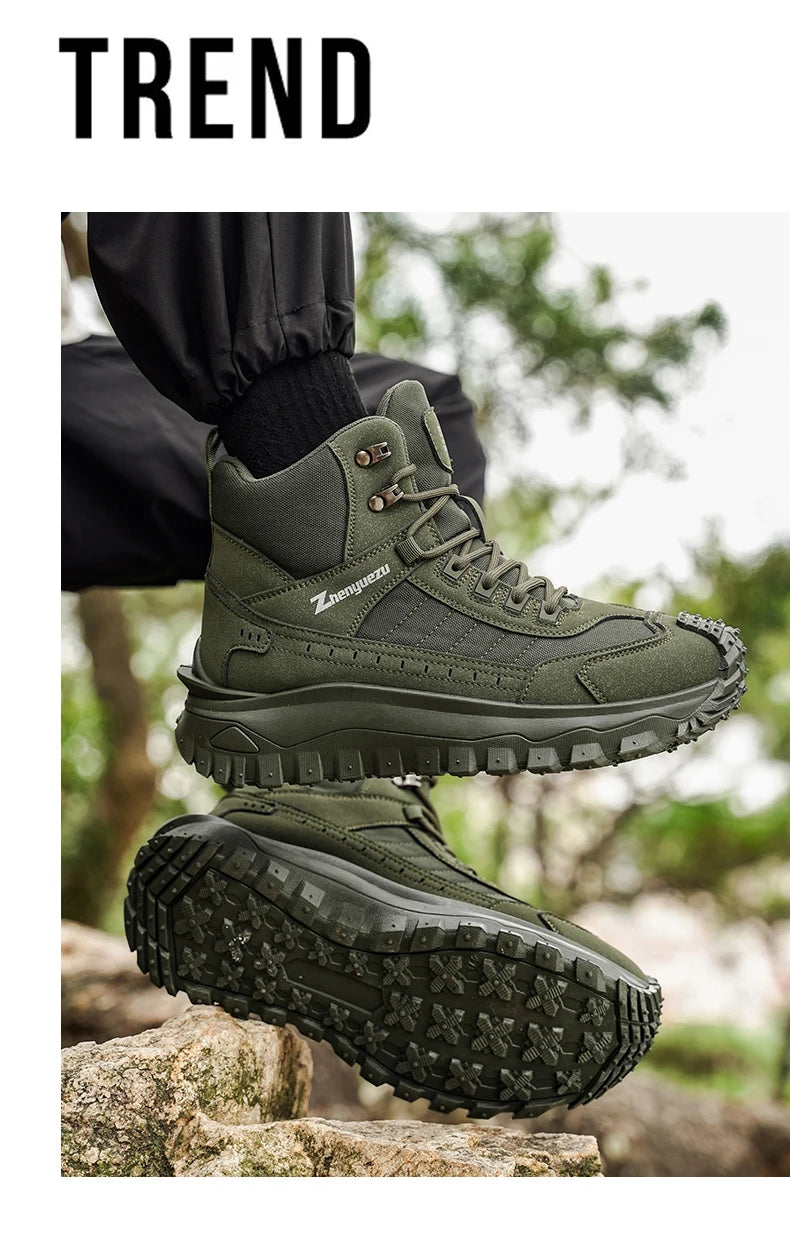 Men's Thick-Soled High-Top Boots