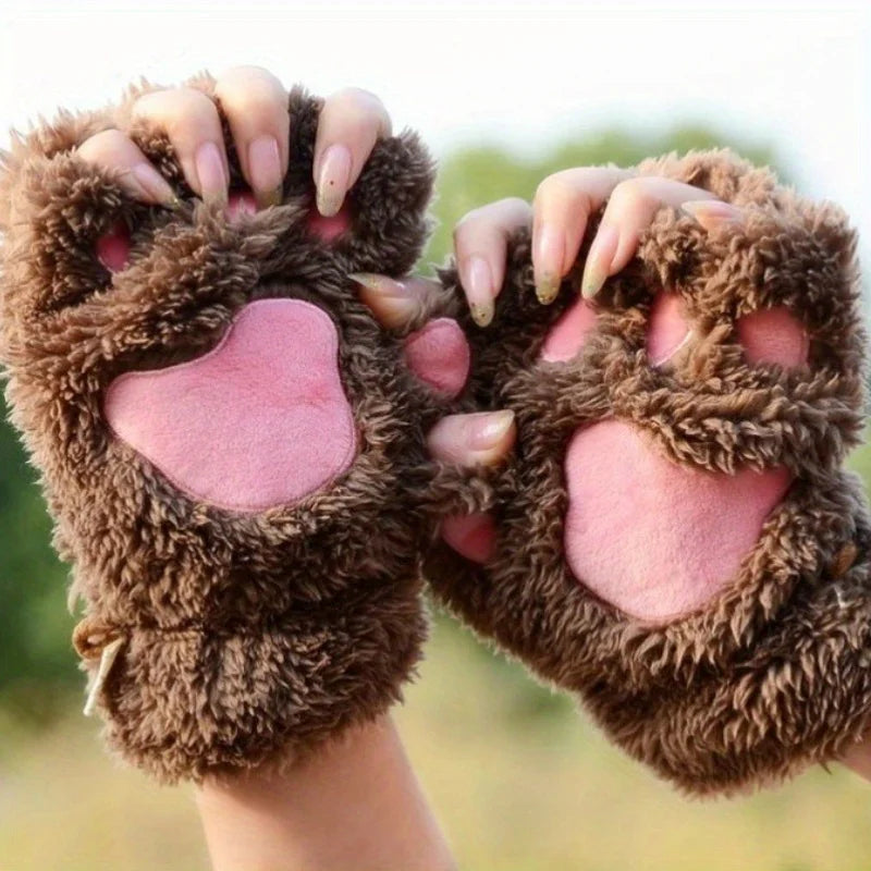 Women's Cat Paw Winter Gloves