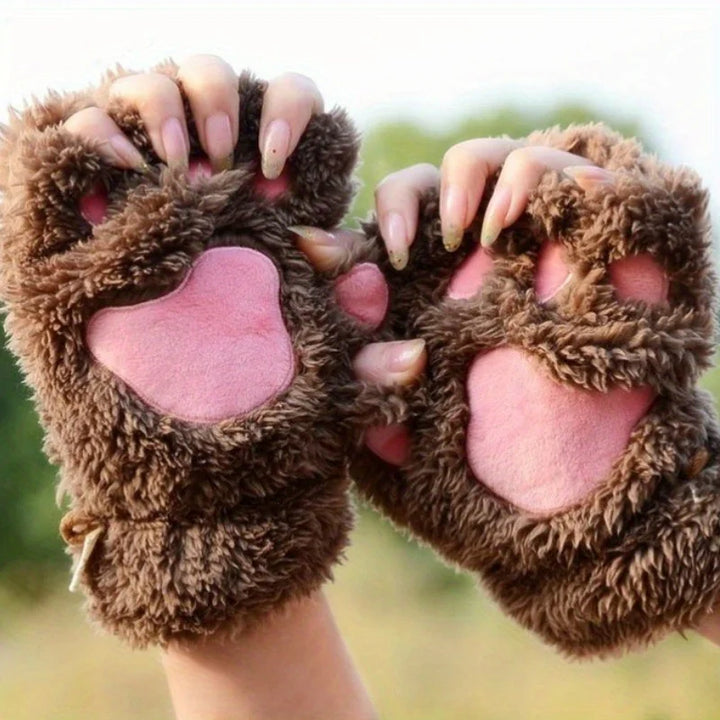 Women's Cat Paw Winter Gloves