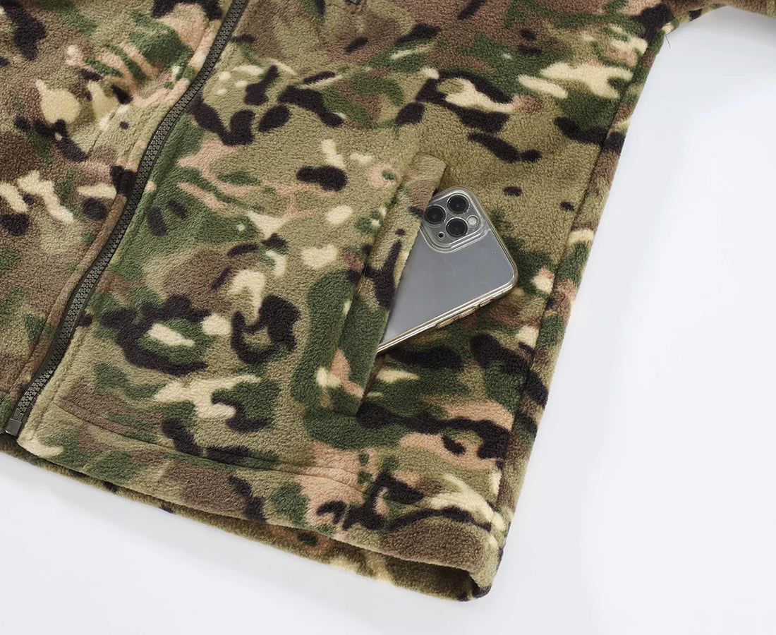 Camouflage Fleece Jacket Double-Sided