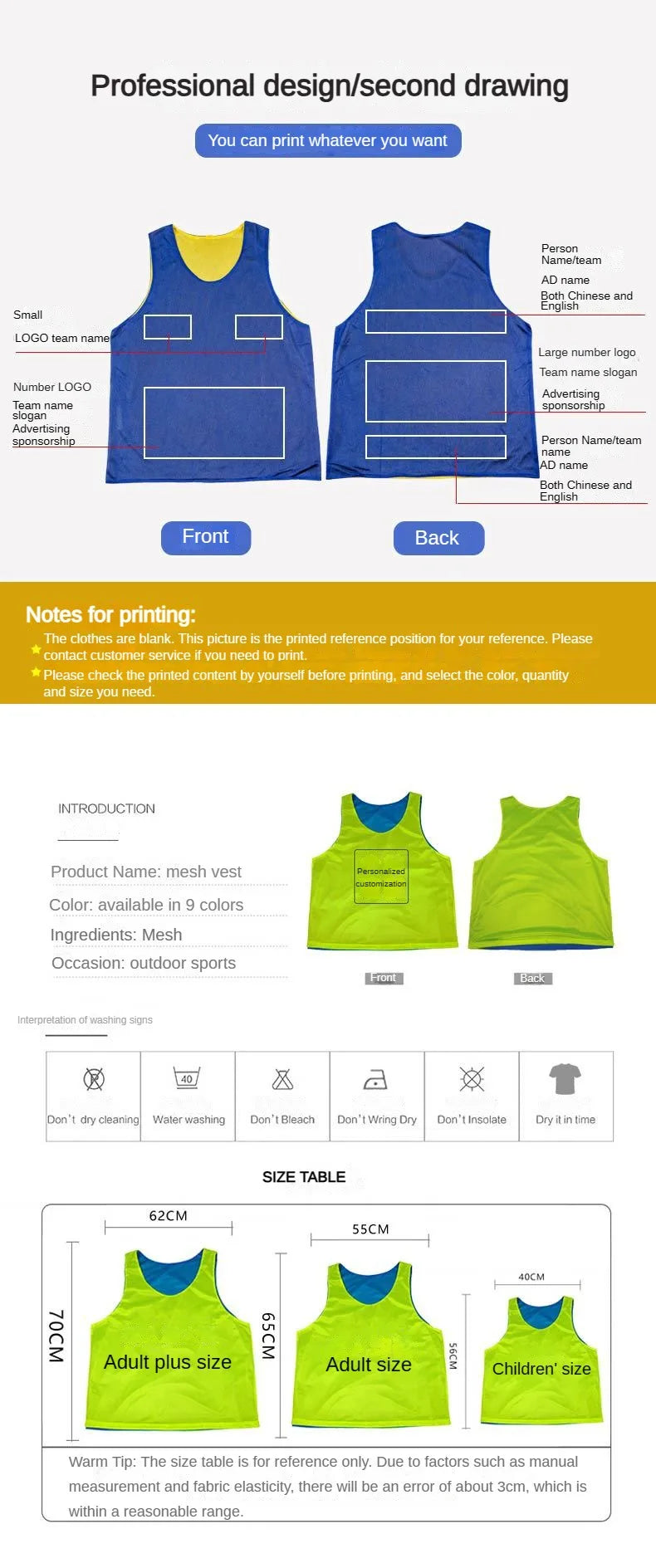 12Pcs Reversible Training Vests