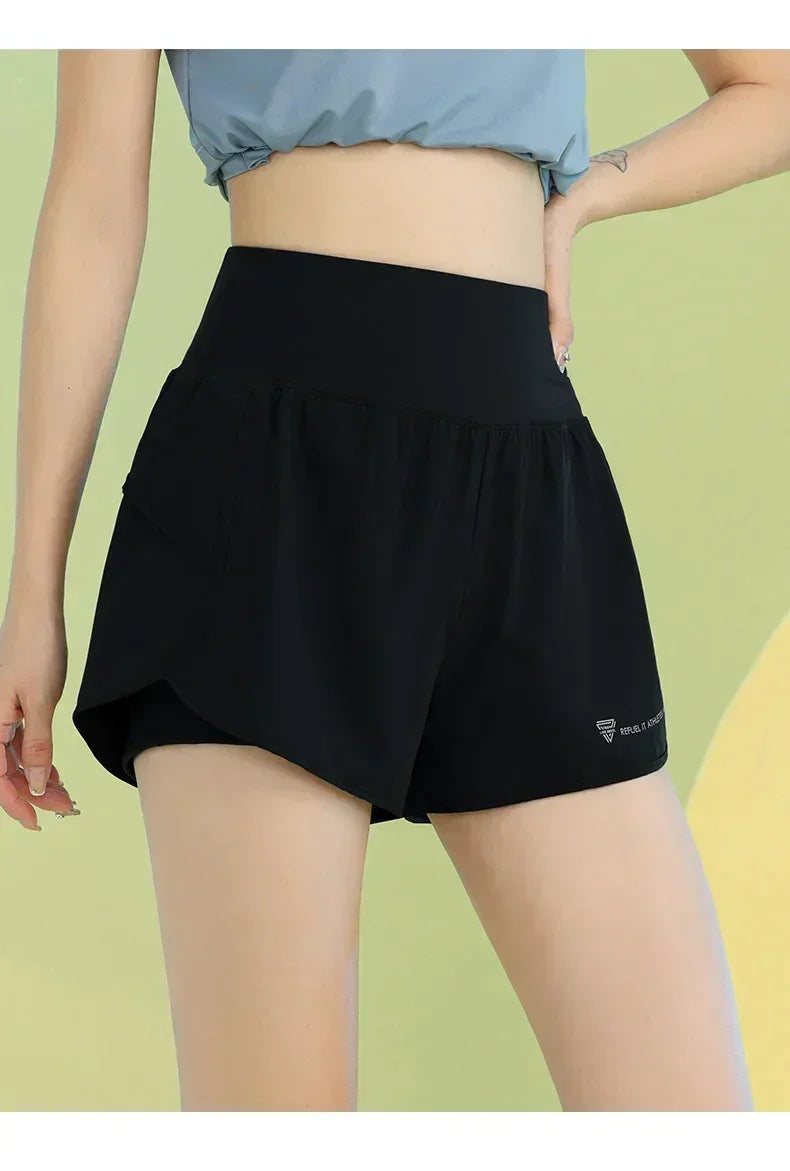 Yoga Shorts for Women Lightweight Gym Cycling Workout Shorts with Pocket Breathable Running Sweatpants Athletic Clothes