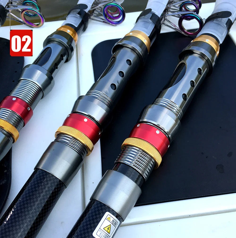 Carbon Fiber Fishing Rod And Reel Combo Telescopic Spinning Reel