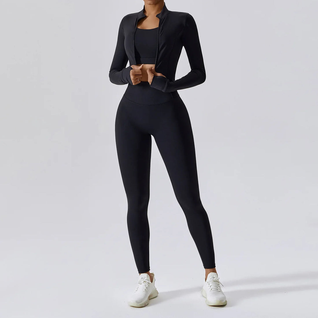 3-Piece Women’s Workout Set – Sports Bra, Leggings & Top