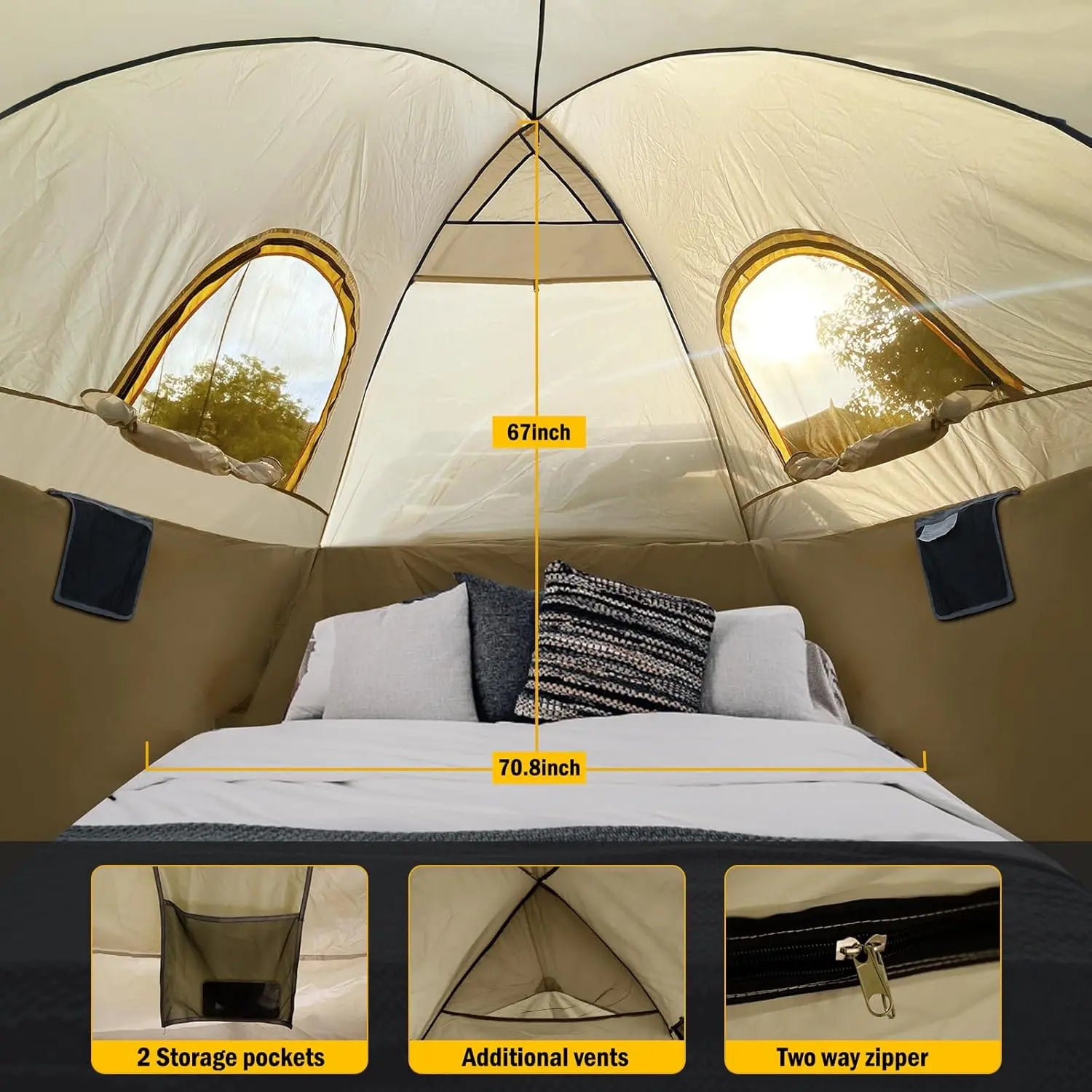 Awning-Equipped Waterproof Truck Tent