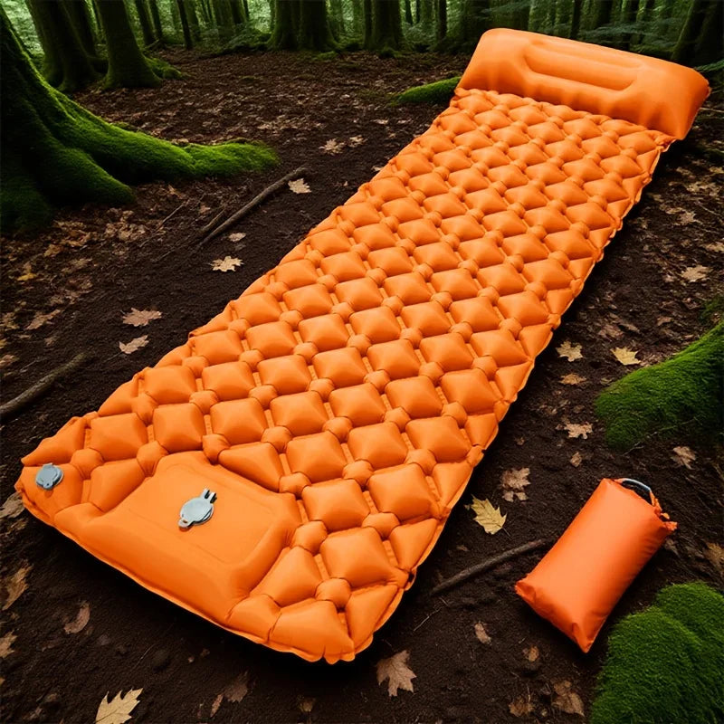 1pc Outdoor Inflatable Sleeping Pad | 1-Minute Quick Inflation + Extra Thick Puncture-Proof | Essential for Camping / Hiking