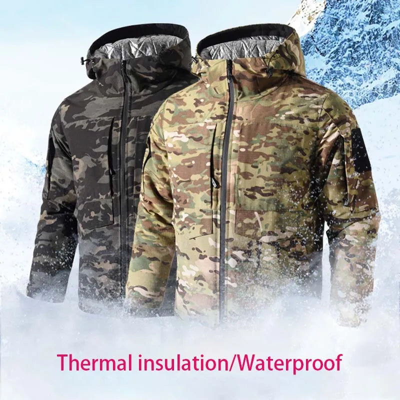 Winter Heat Reflection Warm Coats, Cargo Pants Set